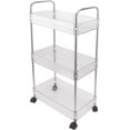 thumbnail image 1 of SAYDY 3 Tier Kitchen Storage Rack Mobile Cart for Bathroom Laundry Room Narrow Spaces, Versatile and Practical for Home Organization (Material: PET and 201 Stainless Steel) (L) 0601M, 1 of 8