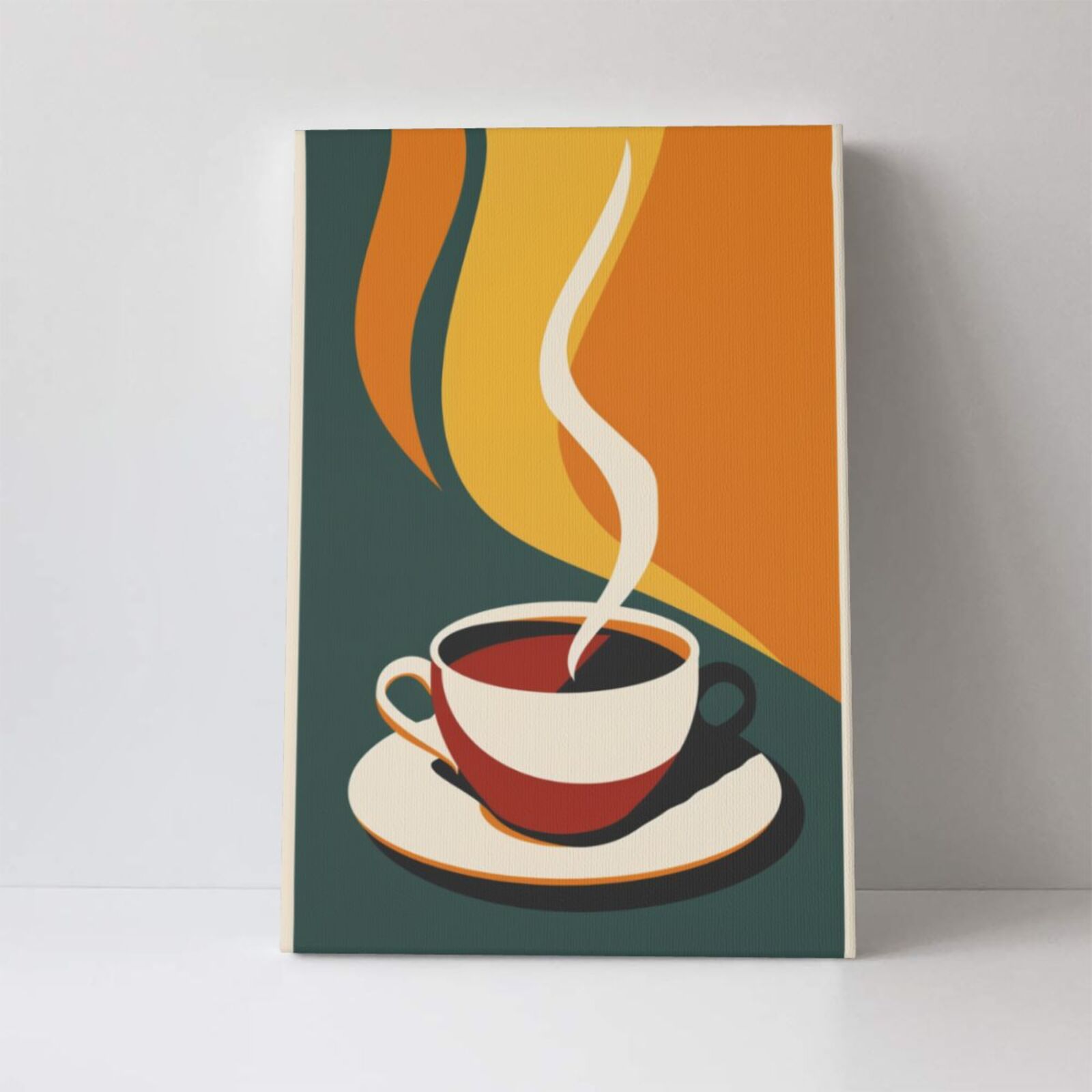 16x24 inch Paintings On Canvas Wall Art Hot And Steaming Coffee,Home Kitchen,Rustic Cafes,Restaurant Decor Wall Art Prints,Classic Coffee Decor Painting Poster,Chic Gift For Cafes Enthusiast