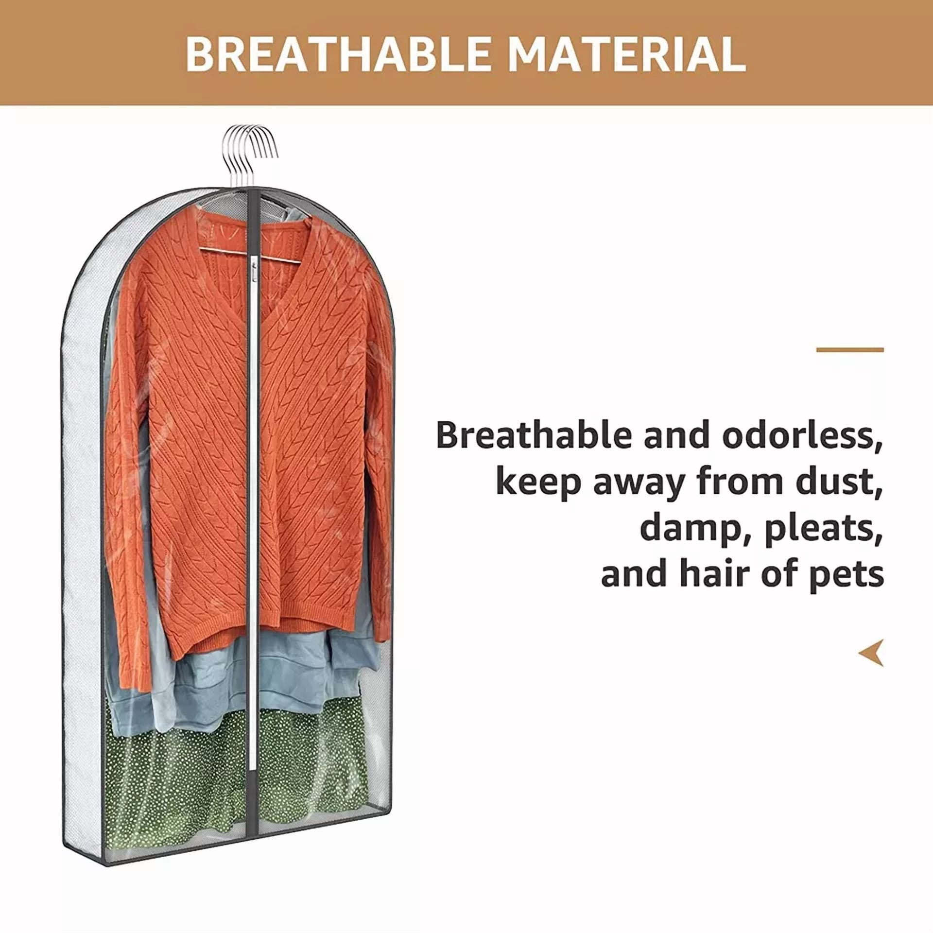 KLYNE - 3Pcs Clear Garment Bag Hanging Clothes Travel Coat Suit Dress Storage Dust Cover