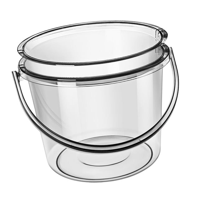 Cubo de agua con tapa para baño, cubo doméstico, cubo de lavandería pequeño y grueso, cubo de almacenamiento de agua para pesca, interior, exterior, j Claro