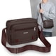 thumbnail image 1 of Bolso de pecho Bolso bandolera para hombre | Tela de poliuretano resistente al desgaste, almacenamiento de múltiples bolsillos, correa de cintura segura ajustable, tamaño moderado | Negro, Verde, 1 of 6
