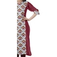 thumbnail image 3 of Moomaya Kurtis Droits Imprimés pour Femmes, Col en V, Manches Retroussables, Kurta Tunique, 3 of 6