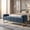 Blue + Metal + Wood+Fabric + Foam, variant on 65" Chenille Ottoman Bench with Armrests, Modern Upholstered End of Bed Bench with Gold Metal Legs, Rectangular Storage Bench for Bedroom, Living Room, Entryway