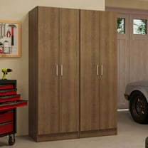 Madesa Garage Storage Cabinet with 4 Doors and 8 Shelves Wooden Unit – Rustic