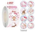 thumbnail image 2 of Pegatinas de Anime Sanrio, calcomanías Kawaii de Hello Kitty Kuromi Melody, calcomanías de Pvc para ordenador portátil, decoración Stiker, juguetes de recompensa para niños, 500 piezas por rollo, 2 of 5