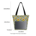 thumbnail image 2 of Tote Bag for Women/Men - Sunflowers checkered plaid Handbags Shoulder Bag Zipper Closure Shopping Travel Gym Toy Bag Beach Bag, 2 of 6