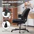 thumbnail image 5 of Wide Criss Cross Chair with Flip Up Back Cushion and Arms, Ergonomic Cross Legged Office Chair with Dynamic Lumbar Support, Upholstered Swivel Rolling Vanity Chair for Customized Comfort, 5 of 8
