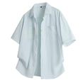 thumbnail image 2 of Ashirexll Mens Shirts Casual, Mens Button up Shirts Short Sleeve, Casual Versatile Striped Tops Summer Shirts with Pockets Button Up Shirts, 2 of 7