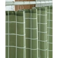 thumbnail image 4 of Extra Long Textured Fabric Shower Curtain 72" Width by 84" Length, Sage Checkered Printed Bathroom Curtain Machine Washable, 4 of 5