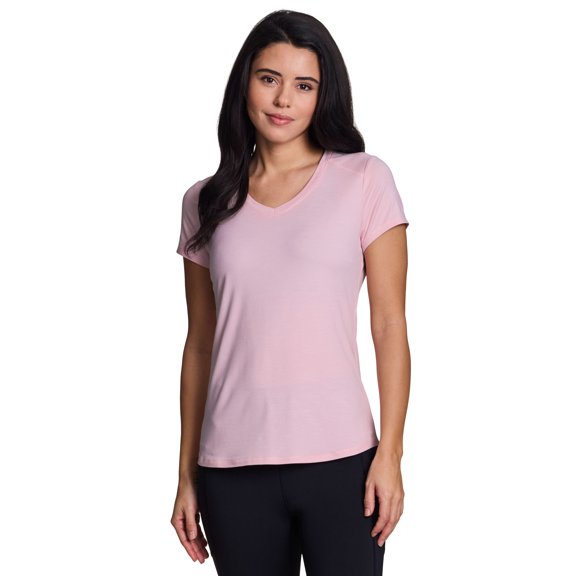 RBX Active Women's Athletic Striated V-Neck Super Soft T-Shirt