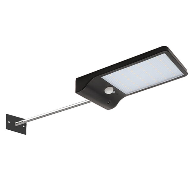 Lámpara de pared solar Lámpara de pared de 48 lámparas de dos colores con control remoto con poste Lámpara de pared de iluminación de garaje para patio al aire libre