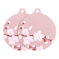 thumbnail image 1 of 2pcs Induction Cooktop Protector Mats, Induction Stove Protector, Plum Flower Pattern with Handle (Pink), 1 of 6