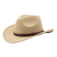 thumbnail image 3 of Kids Western Cowboy Hat for Children or Style Hat for Boys and Girls Sun Adjustable Fit Easy Care Baby Toddler Headwear for Everyday Adventures Beige One Size, 3 of 4