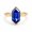 Rose Plated, variant on Hexagon Cut Blue Sapphire Ring, Half Bezel Set Solitaire Ring, Anniversary Ring for Her, Stackable Band Ring, September Birthstone Ring