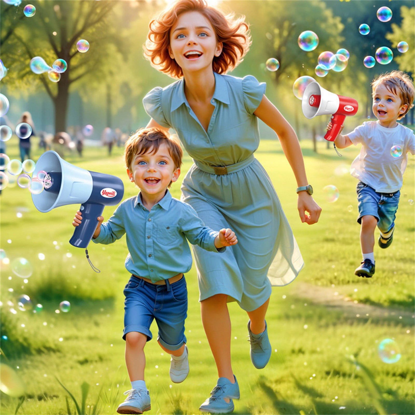 LYINGF Recordable Bubble Machine - Includes 2 Bottles of Solution (100ml Total), Indoor and Outdoor Bubble Blower for Parties and Events, Creates a Festive Atmosphere, Easy-to-Use Bubble Maker