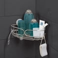 thumbnail image 2 of Zenna Home Rustproof 1-Tier Stainless Steel Corner Shower Basket Organizer, Adhesive / Suction Mount, 2 of 6