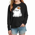 thumbnail image 2 of NORO ARK Kids Boys And Girls Long Sleeve Halloween Print Loose Comfortable T-Shirt Tops Black Size 9, 2 of 6