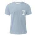 thumbnail image 3 of Sngxgn Mens Shirts,Men's Middle Sleeve Shirts Spring Summer Casual Round Neck Solid Color T Shirt(Sky Blue,M), 3 of 4