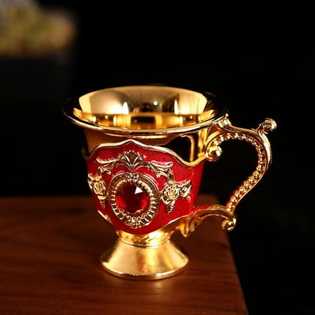 

Retro Liquor Glass Handle Cup Metal Craft Gift Home Decoration Tea Cup
