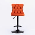 thumbnail image 2 of Of 2 Upholstered Orange Velvet , Adjustable Seat 25-33 Inch, Back , 17.7 Inch Base For Home And Kitchen Modern - Height Base, Comfortable With Backs Pub Island,, 2 of 6