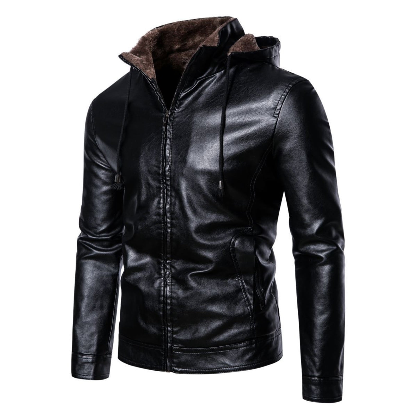 FBMDBB Winter Jacket Men's Leather Jacket Men's Casual Stand