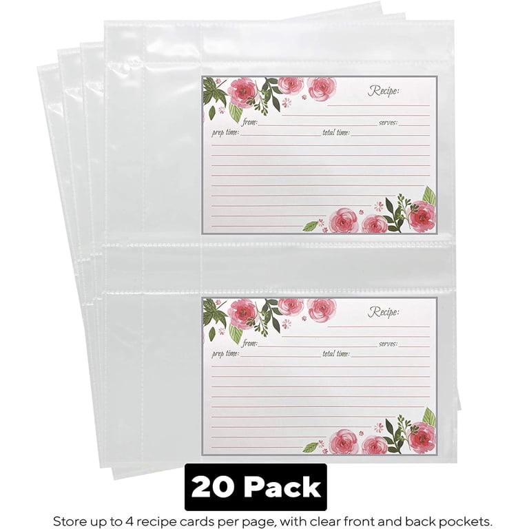 Toucan Craft Protective Plastic Sleeves, 3 Ring Binder Recipe Card Protectors, Refill Sheets, Holds 4x6 Cards, 20 Pack - Walmart.com Toucan Craft Protective Plastic Sleeves, 3 Ring Binder Recipe Card Protectors, Refill Sheets, Holds 4x6 Cards, 20 Pack - Walmart.com
