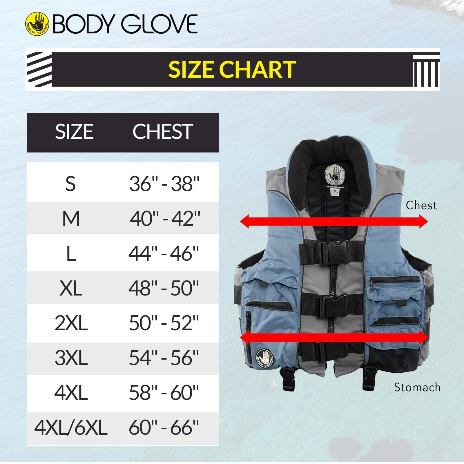 Body Glove Angler Unisex Adult Fishing PFD Life Jacket USCG Approved, Blue