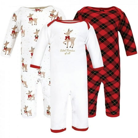UPC: 0660168153439 | Hudson Baby Infant Girl Cotton Coveralls Fancy Rudolph 0-3 Months