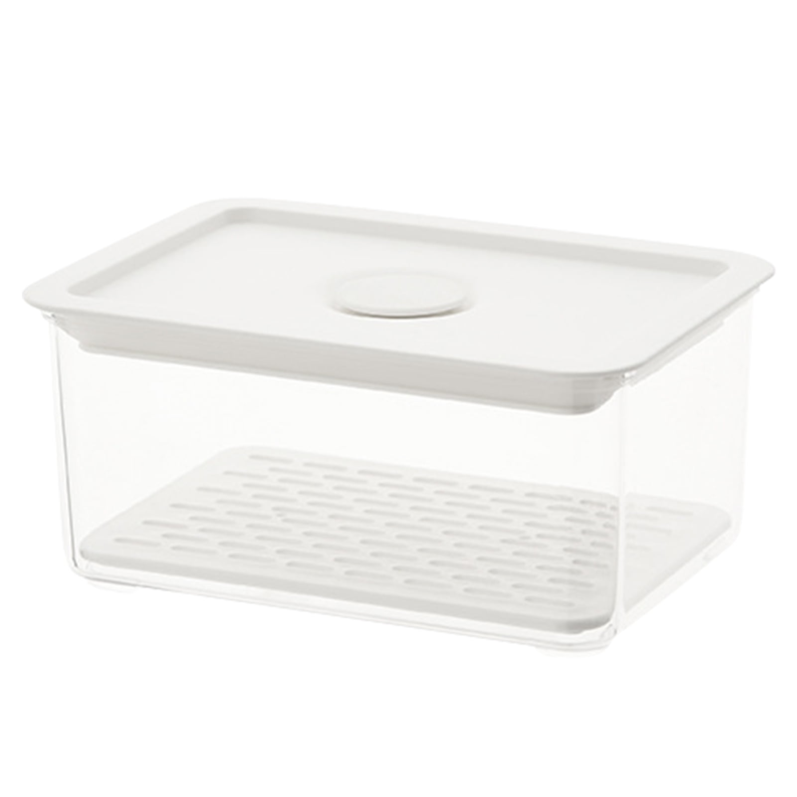 Boîte de Conservation Transparente Crisper, Conteneurs de Stockage pour Réfrigérateur, Bac Empilable pour Produits Frais, Garde-Manger, Conteneurs de Stockage avec Trou de Drainage