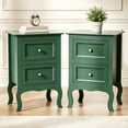 thumbnail image 4 of UBesGoo Nightstand End Table with 2 Drawer, Deep Green Finish, 4 of 8