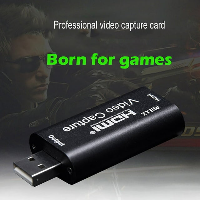 Video Capture Card to USB 1080p USB2.0 Record via DSLR Camcorder Action Cam Live Streaming Video Game Grabber Converter For Game/Live Broadcasts/Video Recording