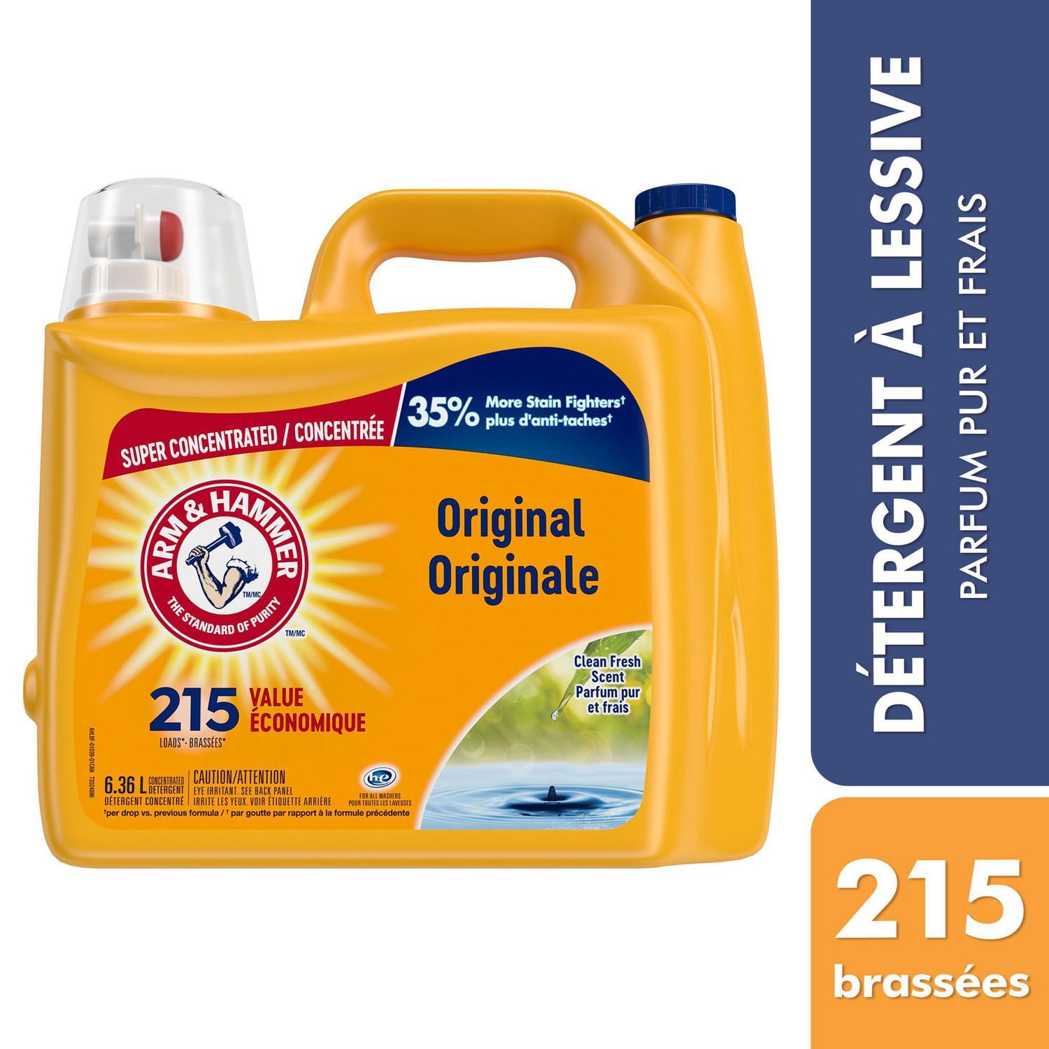 Arm & Hammer Clean Fresh Scent Liquid Laundry Detergent, 215 Loads, 6.36-L