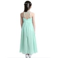 thumbnail image 5 of iEFiEL Girls Chiffon Scoop Neck Flower Girl Dress Wedding Bridesmaid Birthday Party Dress Turquoise 6, 5 of 7