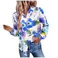thumbnail image 2 of Pntutb Camisa De Solapa De Manga Larga Con Botones Estampado De Flores Para Mujer Liquidación Pntutb Pntutb-1, 2 of 9