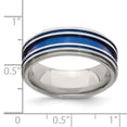 thumbnail image 5 of Edward Mirell Titanium with Blue Anodized Grooves 8mm Band, 5 of 6