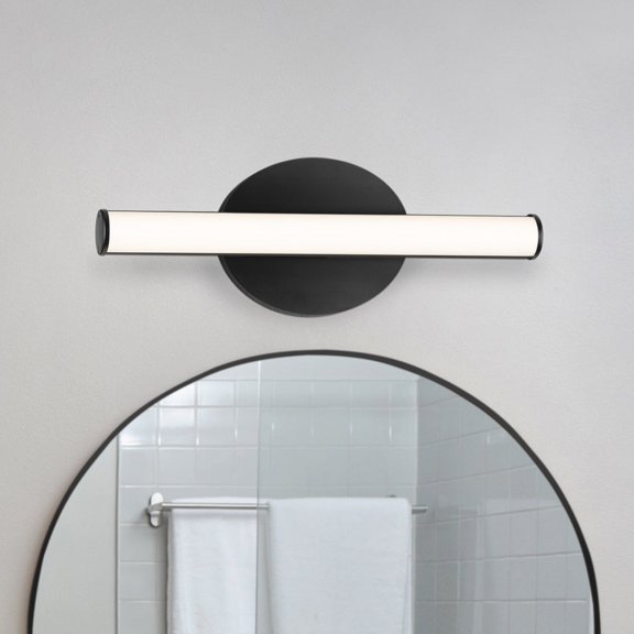 Luxury Minimalist Bath Light, Large Size: 5.063''H x 3''W, with Mid Century Modern Style Elements, Matte Black Finish, UHP4801 from the Winsen Collection by Urban Ambiance