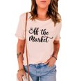 thumbnail image 3 of ABPHQTO Camiseta rosa de manga corta con cuello redondo Off The Market para mujer, 3 of 5