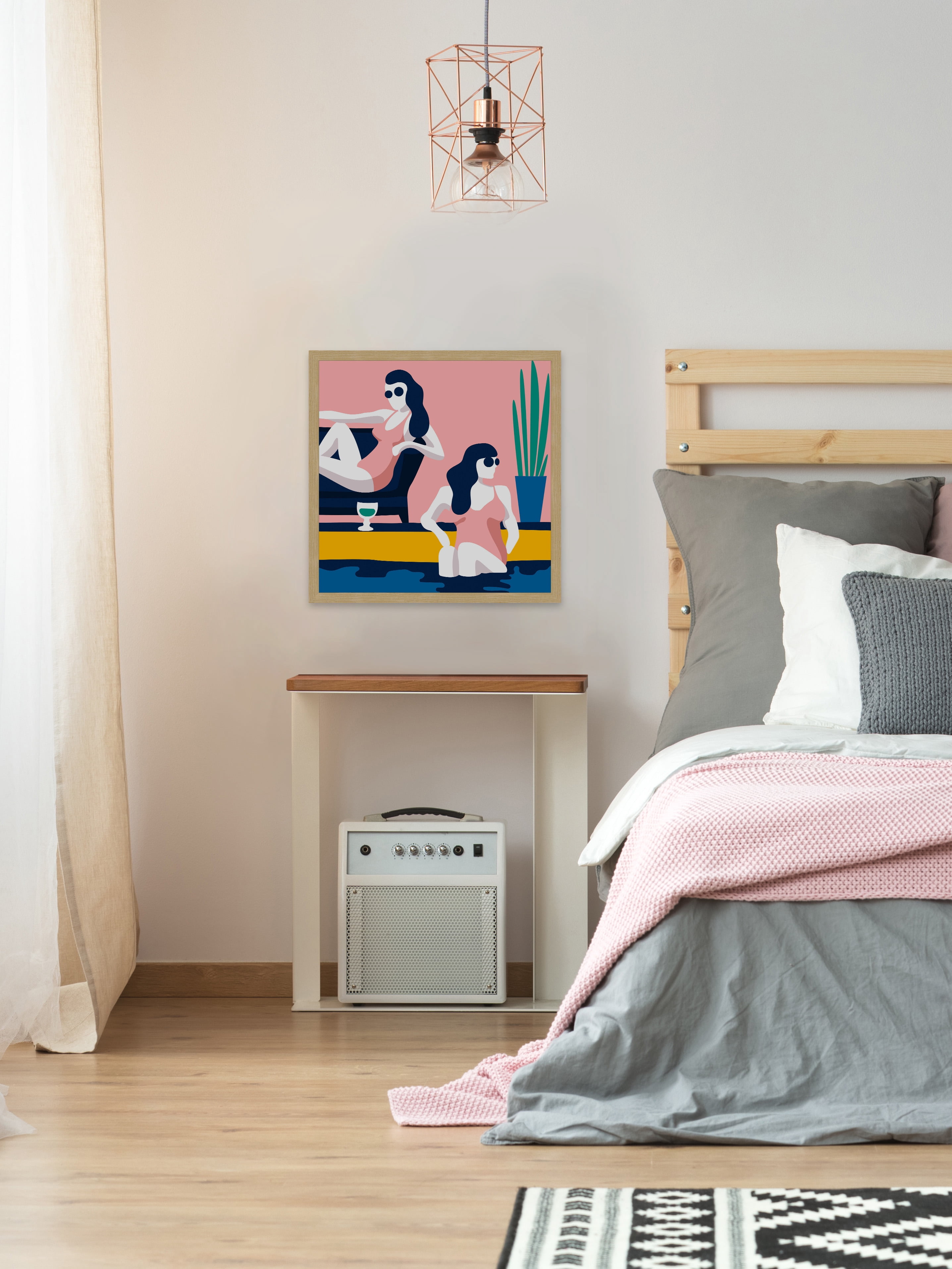 Chillin' in Pink Framed Painting Print