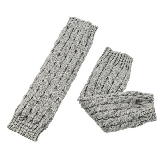 TELOLY Leg Warmers,Fleece Lining Legwarmers,Warm and Comfortable Fleece Design Inside White Leg Warmers,Grey