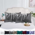 thumbnail image 1 of Bowayaoa Satin Solid Color Pillowcase Set, Imitation Silk Pillowcase for Sleeping, Soft Sateen Reversible Pillowcase, Smooth Polyester Pillowcase for Bed and Sofa, 1 of 7