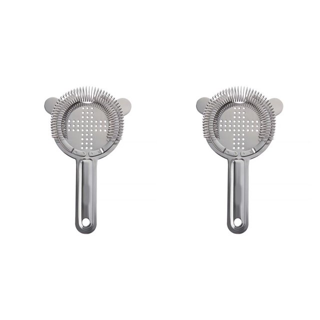 Wosthever Cuchara mezcladora, coctelera de acero inoxidable, mezclador de bebida, colador de Hawthorne, pinzas para hielo, taza de medida, Kit de Luz de espejo 2piezas
