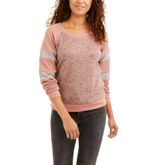 Juniors' Athletic Stripe Crewneck Sweatshirt