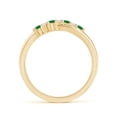 thumbnail image 2 of ANGARA Natural Round Emerald and Diamond Crossover Engagement Ring in 14K Yellow Gold for Women (Size-2mm) | May Birthstone, Birthday, Anniversary, Jewelry Gift for Women | Natural Emerald Ring, 2 of 10