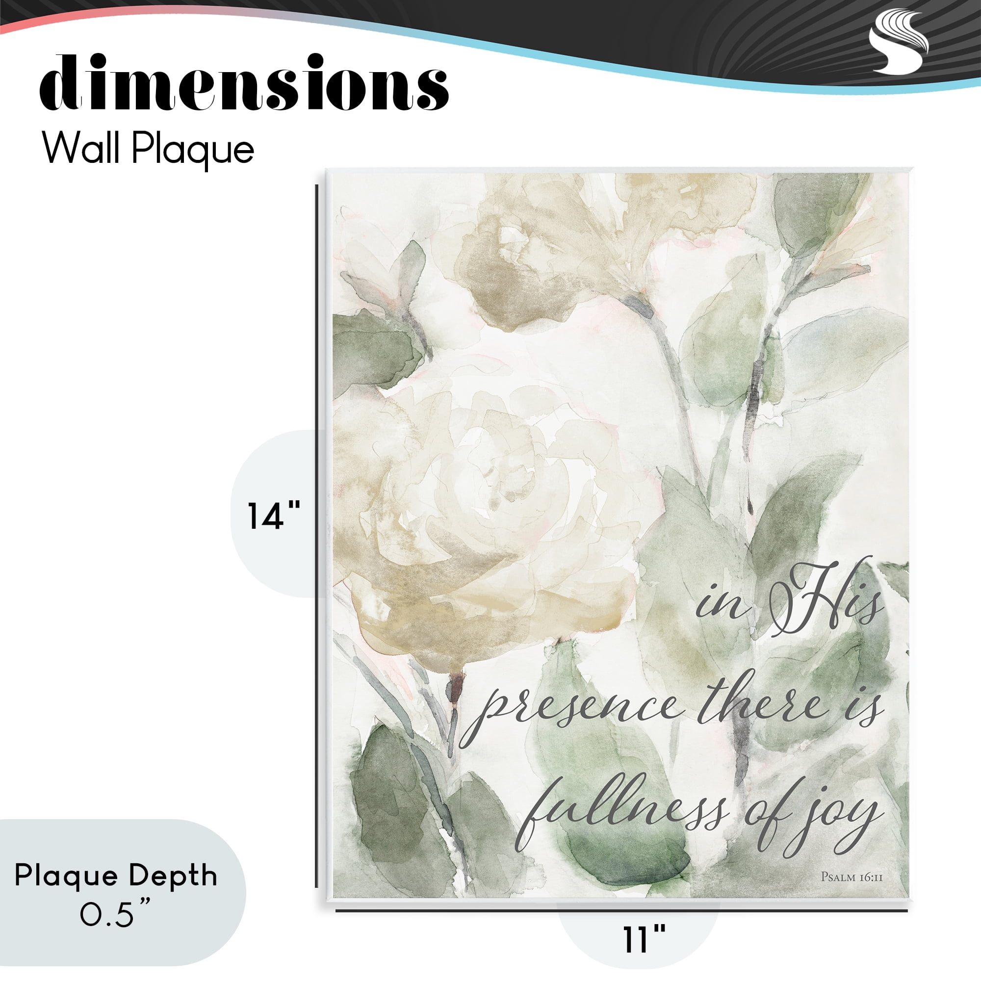 Stupell Industries His Presence Floral Scripture Wall Plaque Art, design by Lanie Loreth