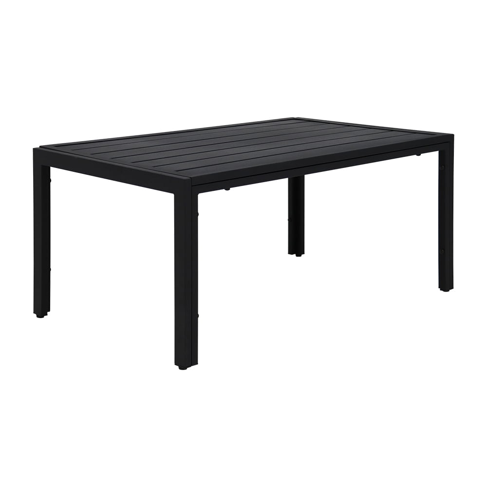 Abble Black Rectangular Steel Slat Coffee Table