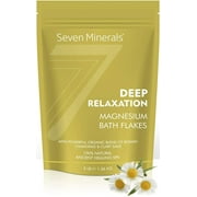 Deep Relaxation Magnesium Chloride Flakes 3lb ? Absorbs Better Than Epsom Salt - Unique Full Bath Soak Formula for Stress, Anxiety and Relaxing - with USDA Organic Roman Chamomile & Clary Sage