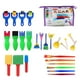 thumbnail image 1 of Juego de pintura para niños de 26 piezas, Mini esponja de flores para aprendizaje temprano, cepillos de dibujo, sellos, rodillos, bolsa de PVC Inevent FN0059-00B, 1 of 7