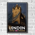 thumbnail image 2 of London Tower Bridge Vintage Travel Poster / Postcard WPA Style Retro England UK, 2 of 4