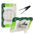 thumbnail image 1 of XYX 3in1 Rotating Stand Case for Samsung Galaxy Tab A9 8.7 inch 2023 with Hand/Shoulder Strap, Shockproof Rugged, Colorful Green, 1 of 7