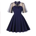 thumbnail image 1 of Fozruso Robe Élégante Cosplay Gothique en Dentelle Robe de Mariée Costume d'Halloween Robe de Fête de Mariage avec Nœud (Bleu), 1 of 5